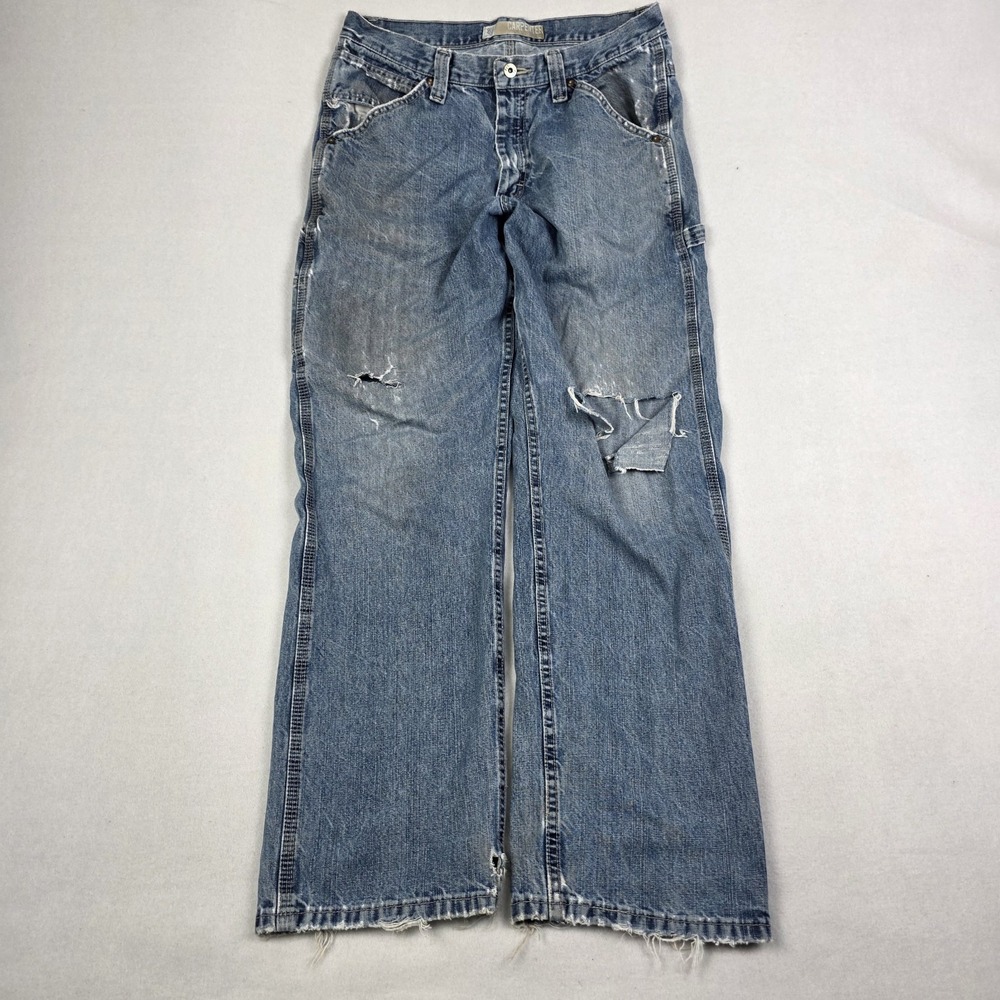 Vintage Y2k Lee Carpenter Jeans Mens 32x32 Blue Distressed Thrashed Skater - Picture 1 of 16